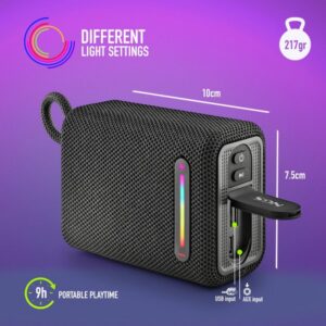 COLUNA NGS BT USB/FM 15W ROLLER FURIA 1 PRETO C/BATERIA