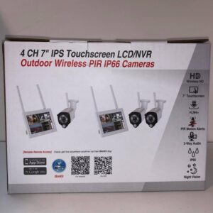 KIT VIGILANCIA WIRELESS 4CH 7' LCD TOUCH 2*C2019AN3M CAM WIFI 3MP RECARREGAVEL - Image 1