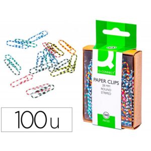 .ME CLIPS Q-CONNECT CORES RAIADAS 28MM (CX100) (1/10) - Image 1