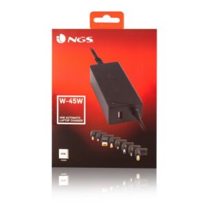 TRANSFORMADOR UNIVERSAL NGS P/ PORTÁTIL 45W 8 CONECTORES