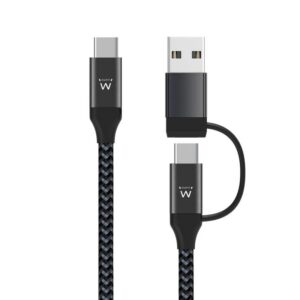 CABO DE CARREGAMENTO EWENT 60W USB-C 2 EM 1 - Image 1