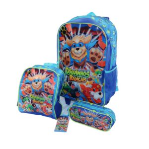 .ME TROLLEY MOCHILA DOGS RADICAIS + LANCHEIRA + ESTOJO RED - Image 1